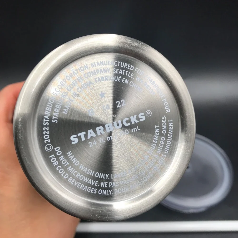 Starbucks 2022 Christmas Holiday Silver Stainless Steel 24oz Tumbler Cold Cup